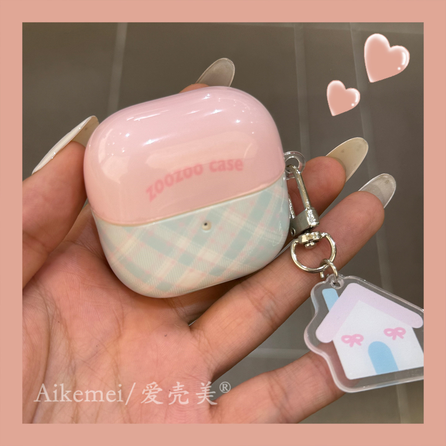 适用华为freeclip2耳机套韩系ins撞色格纹freebuds7i6i创意苹果airpods4甜酷三星buds2无线蓝牙pro4硅胶套女