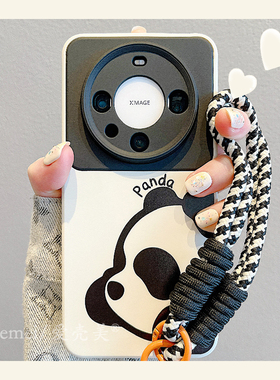 适用华为mate70pro+手机壳mate60pro+卡通情侣熊猫mate50pro液态硅胶mate40pro挂绳p60pro软p50pro大视窗男女