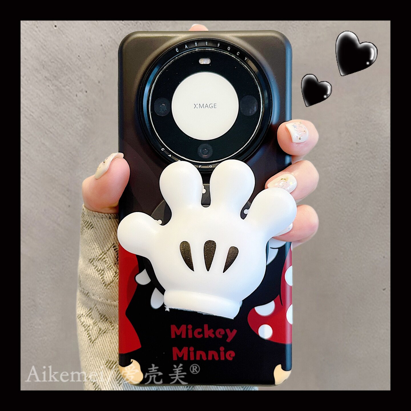 适用华为mate70pro+手机壳童趣卡通可爱牵手米奇米妮mate60pro白手套磁吸支架mate70全包菲林硬壳防摔男女款