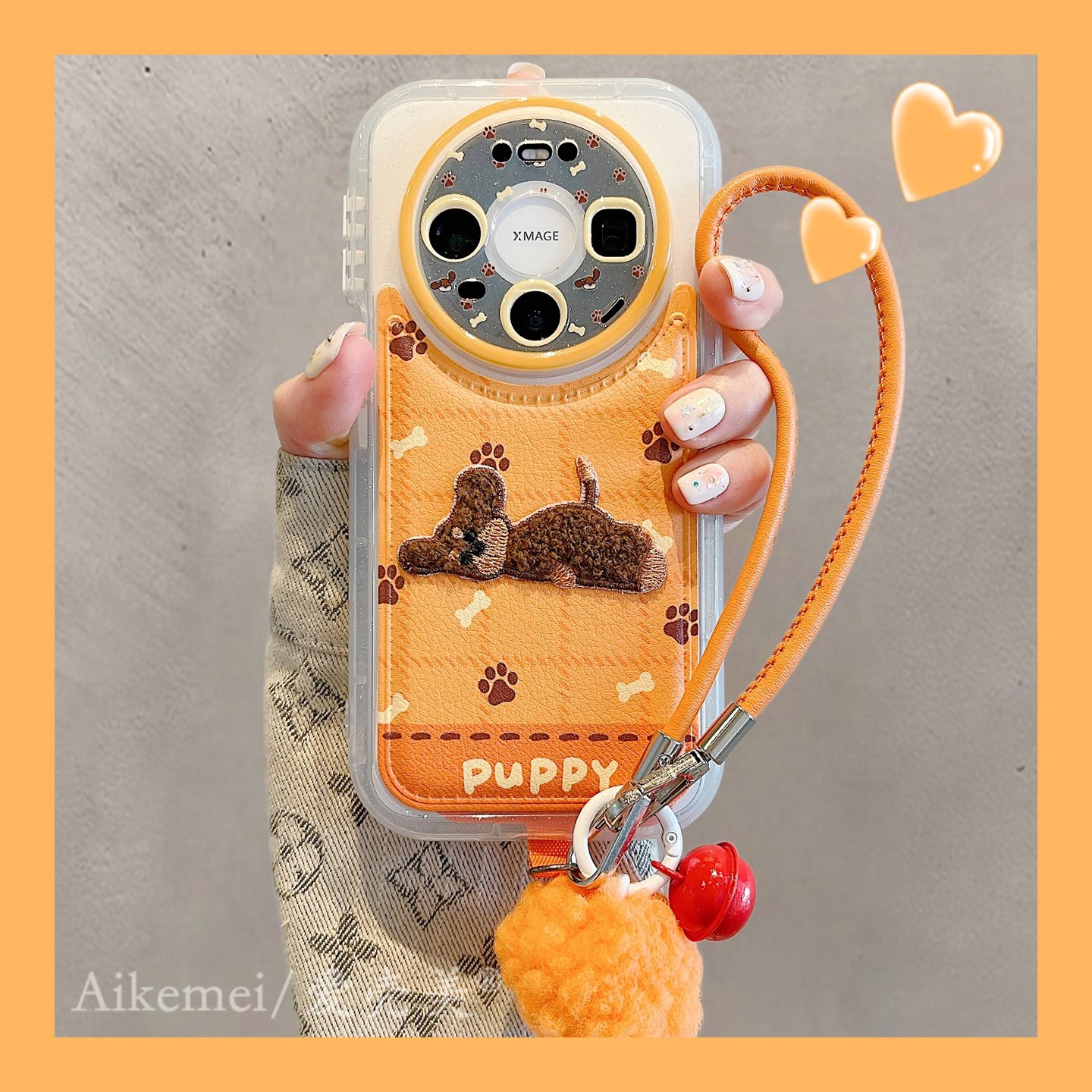 适用华为mate80promax手机壳可爱橙色皮质格纹爪印刺绣躺平小狗mate70/60pro毛球挂绳pura80pro+全包防摔女款,3C数码配件,手机保护套/壳,淘宝优惠券,粉丝福利购,淘宝优惠卷