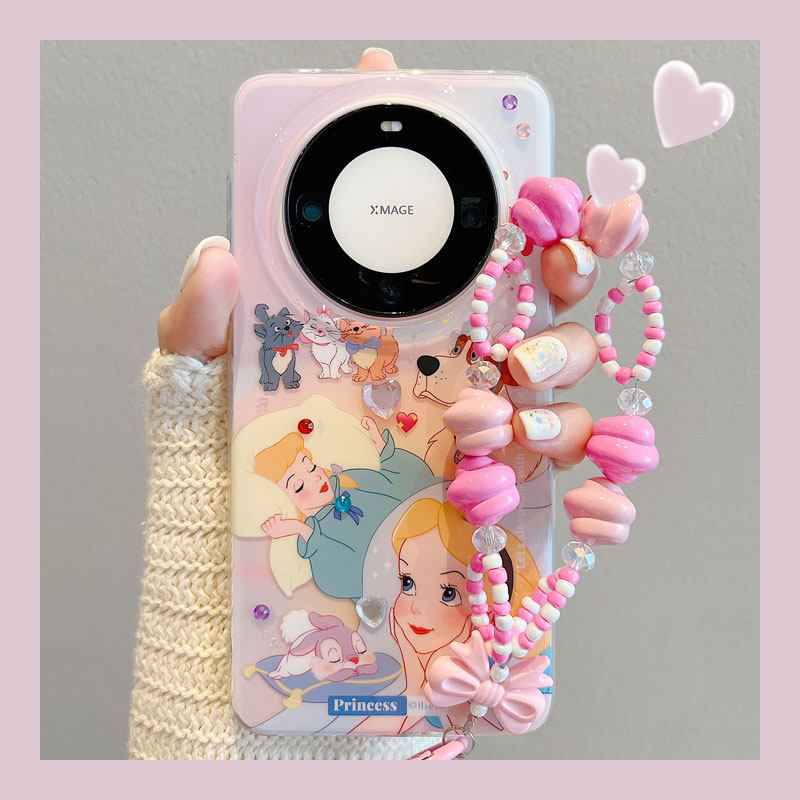 适用华为mate60pro+手机壳新款动漫卡通少女白雪公主mate40pro高级感双层工艺mate50pro粉色手链腕带防摔女款使用感如何?