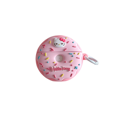 适用华为粉色甜甜圈kt猫耳机套女