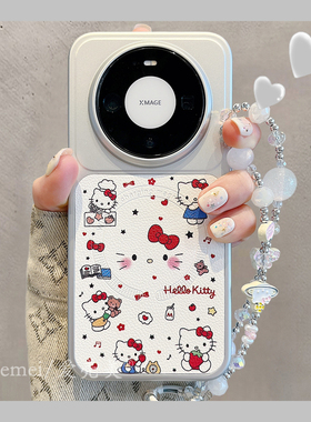 适用华为mate80promax手机壳韩系ins少女心可爱蝴蝶结腮红猫咪mate70air荔枝纹磁吸荣耀magic8pro防摔情侣款