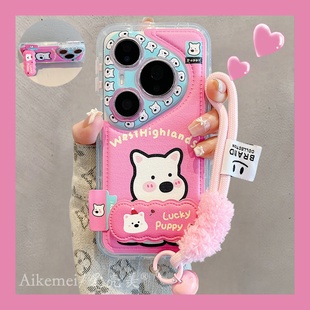 皮质防摔女款 适用华为pura80pro 手机壳韩系可爱猫咪小狗企鹅小熊Pura70pro折叠支架p8070链条挂绳mate70pro