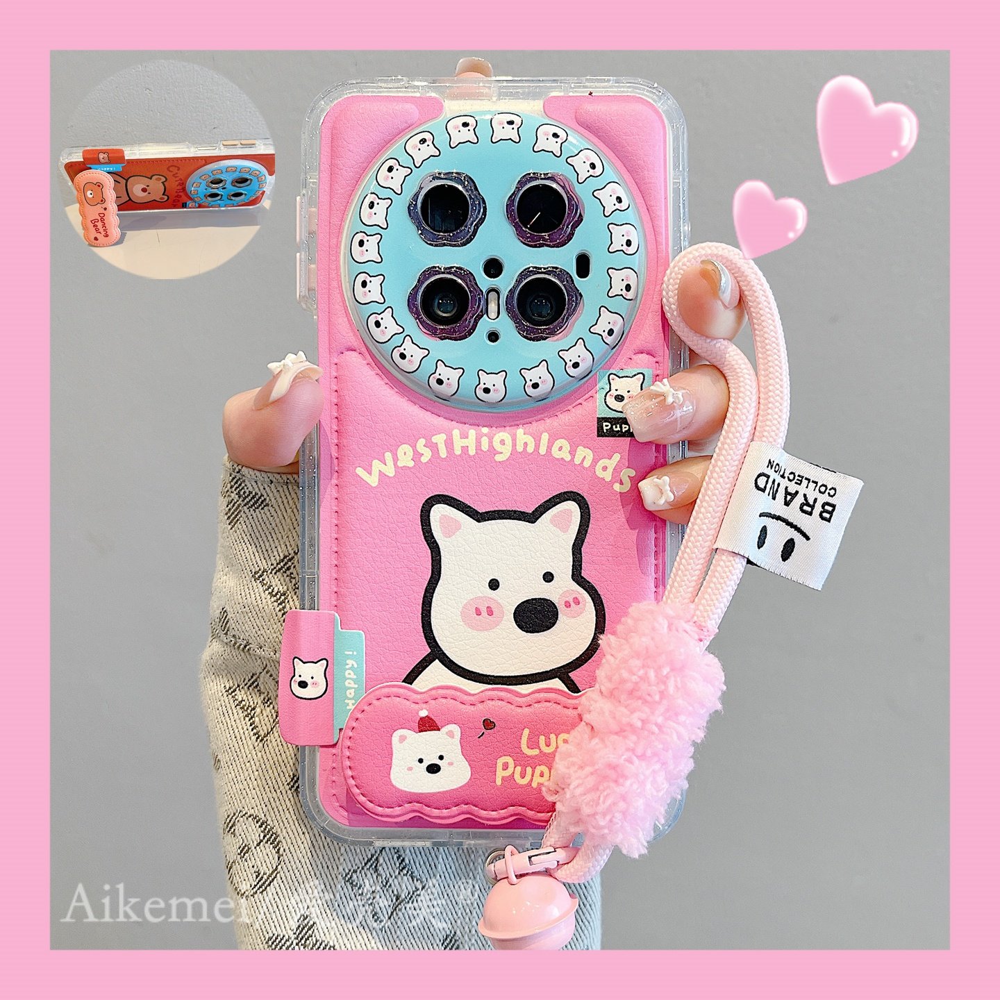 适用华为mate70pro+手机壳韩系可爱猫咪小狗企鹅小熊Mate60pro折叠支架mate70链条挂绳pura80pro皮质防摔女款,3C数码配件,手机保护套/壳,淘宝优惠券,粉丝福利购,淘宝优惠卷