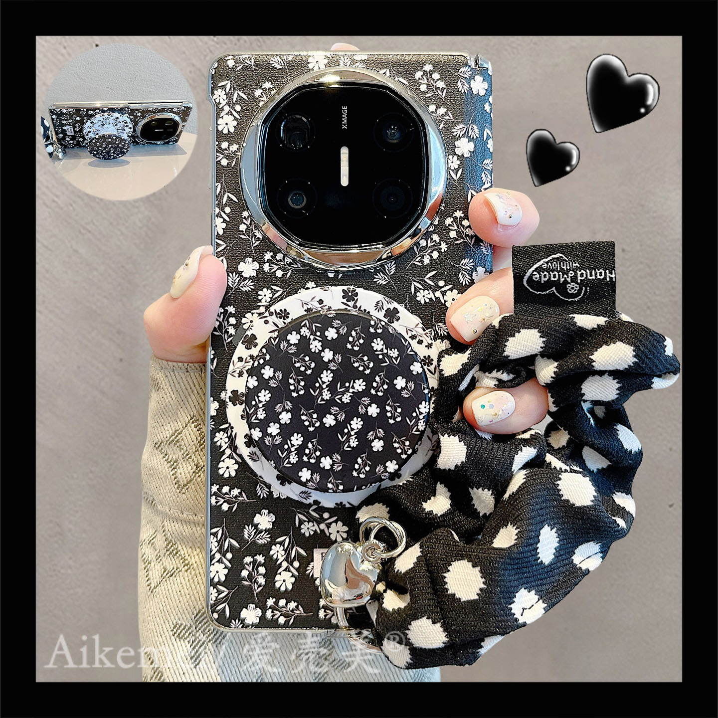 适用华为mateX6典藏版碎花手机壳