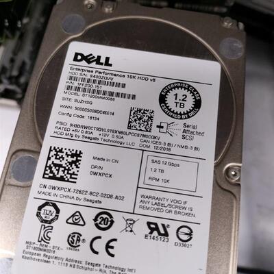 Dell/戴尔 1.2T SAS 10K 12GB ST1200MM0088 WXPCX 现货