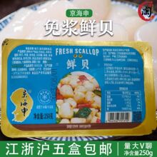 京海申免浆鲜贝250g包装新鲜冷冻扇贝柱瑶柱低脂宝宝辅食放汤做粥