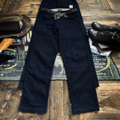 中高腰直筒工装 三本针单宁长裤 裤 复古牛仔裤 美式 12.5OZ原色骑行裤