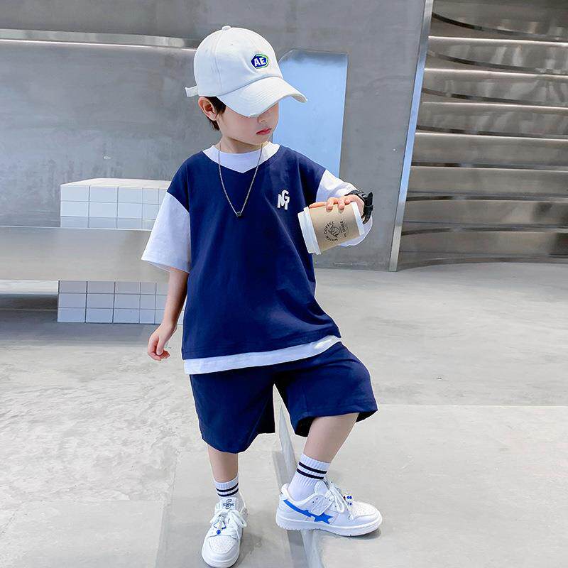 韩版男童夏装套装帅气2024年新款儿童衣服中大童休闲两件套夏季潮