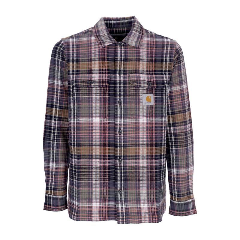CARHARTT WIP男装长袖衬衫纽扣闭合双口袋休闲商务印花棉质透气