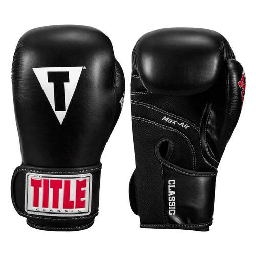 代购Title Boxing男女拳套保暖防滑黑色合成训练拳击手套爆款