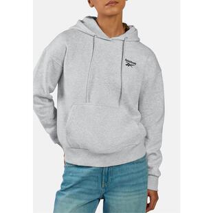 代购Reebok锐步女士连帽卫衣可调节帽兜带抽绳前袋设计松紧腰围