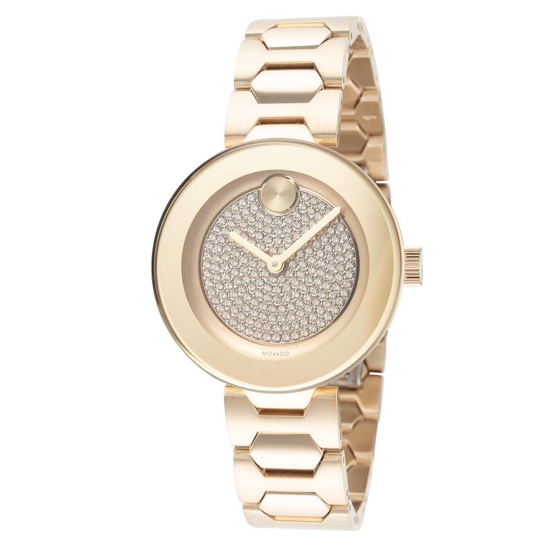 代购Movado摩凡陀女士腕表计时夜光日期防刮金属钢带防水圆形