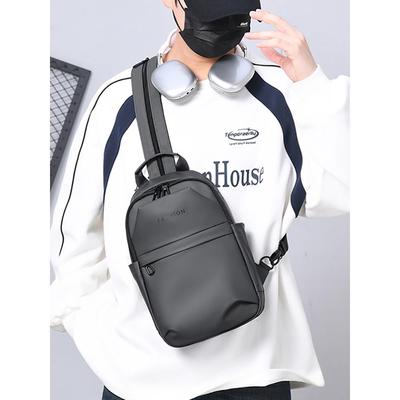 旅行轻便小型双肩包两用男士胸包纯色简约户外背包男款斜挎包