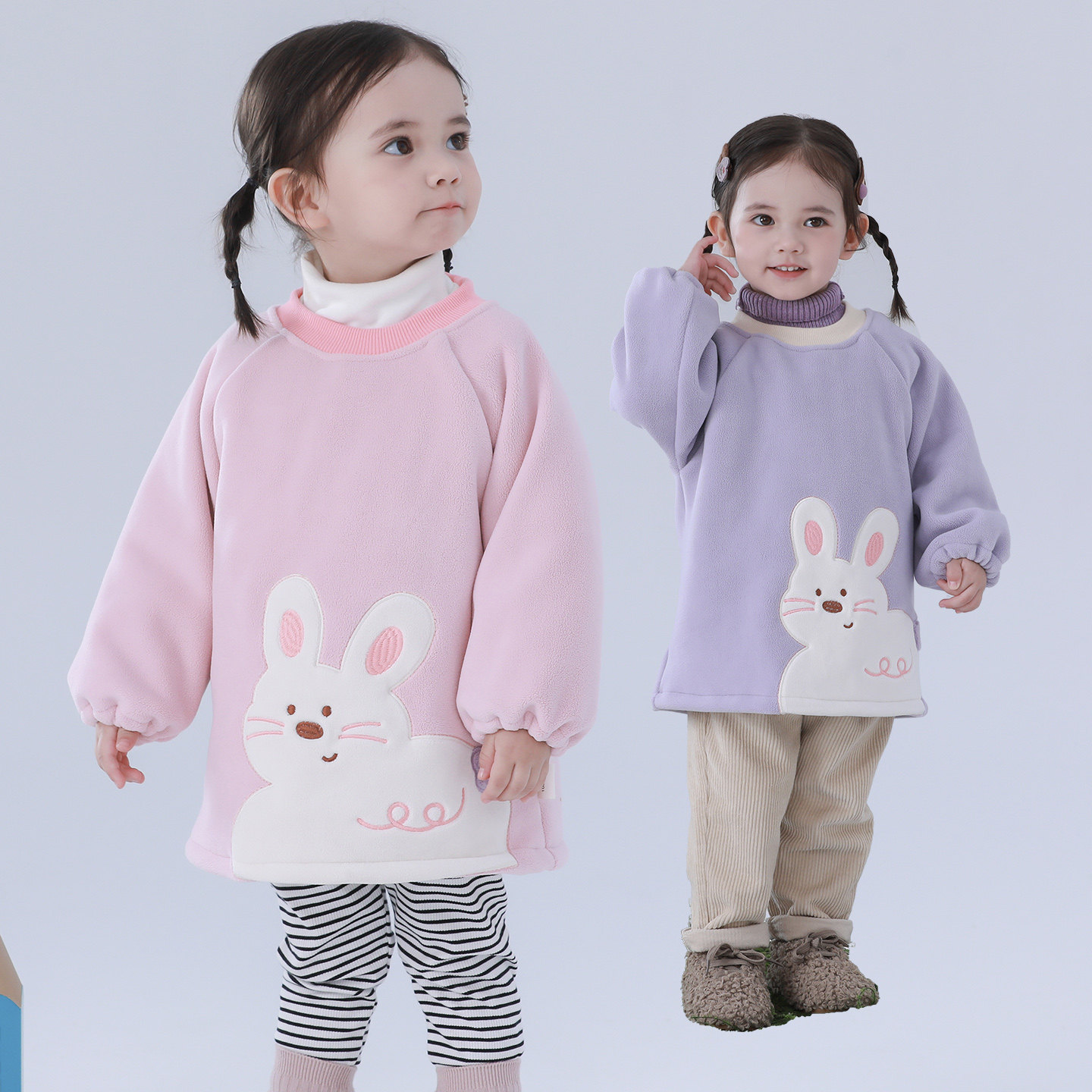 女童可爱反穿衣长袖秋冬奥粒绒防脏罩衣宝宝吃饭围兜外穿护衣罩衫,童装/婴儿装/亲子装,反穿衣/罩衣,淘宝优惠券,粉丝福利购,淘宝优惠卷