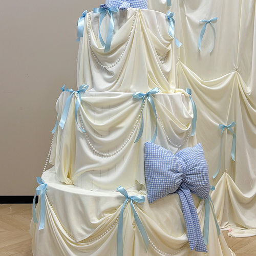 三层巨型蛋糕模型生日周岁结婚晨袍拍照背景创意布置装饰手工kt板