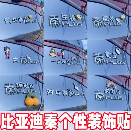 适用比亚迪秦创意装饰贴搞笑加装