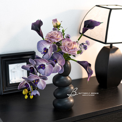 ins风蝴蝶兰仿真花花束客厅摆件设计款假花装饰花卉餐桌花摆花