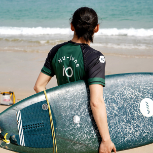 NuJune分体泳衣男潜水冲浪短袖 冲浪服水上运动防晒衣浮潜潜水服
