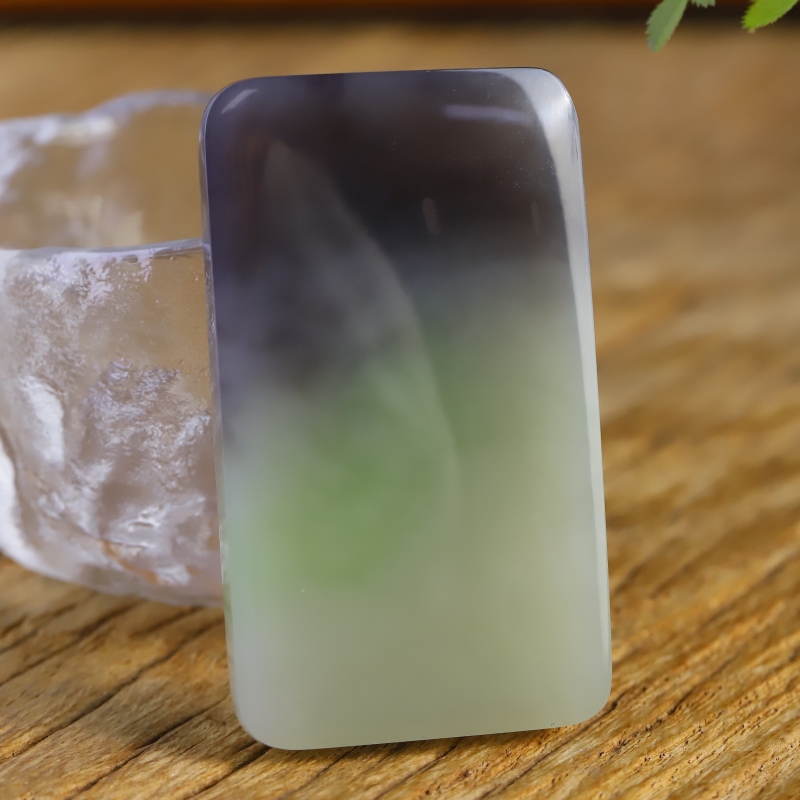 天然新疆和田玉烟紫带翠平安无事牌吊坠挂件男女士款精品玉石