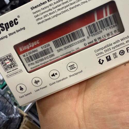 可议价18个 金胜维KingSpec 512GB M.2 NVMe