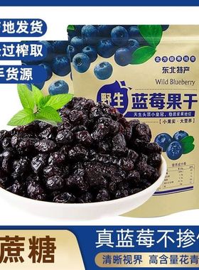 蓝莓干无糖无添加独立小包装东北大兴安岭野生蓝莓干伊春特产原味