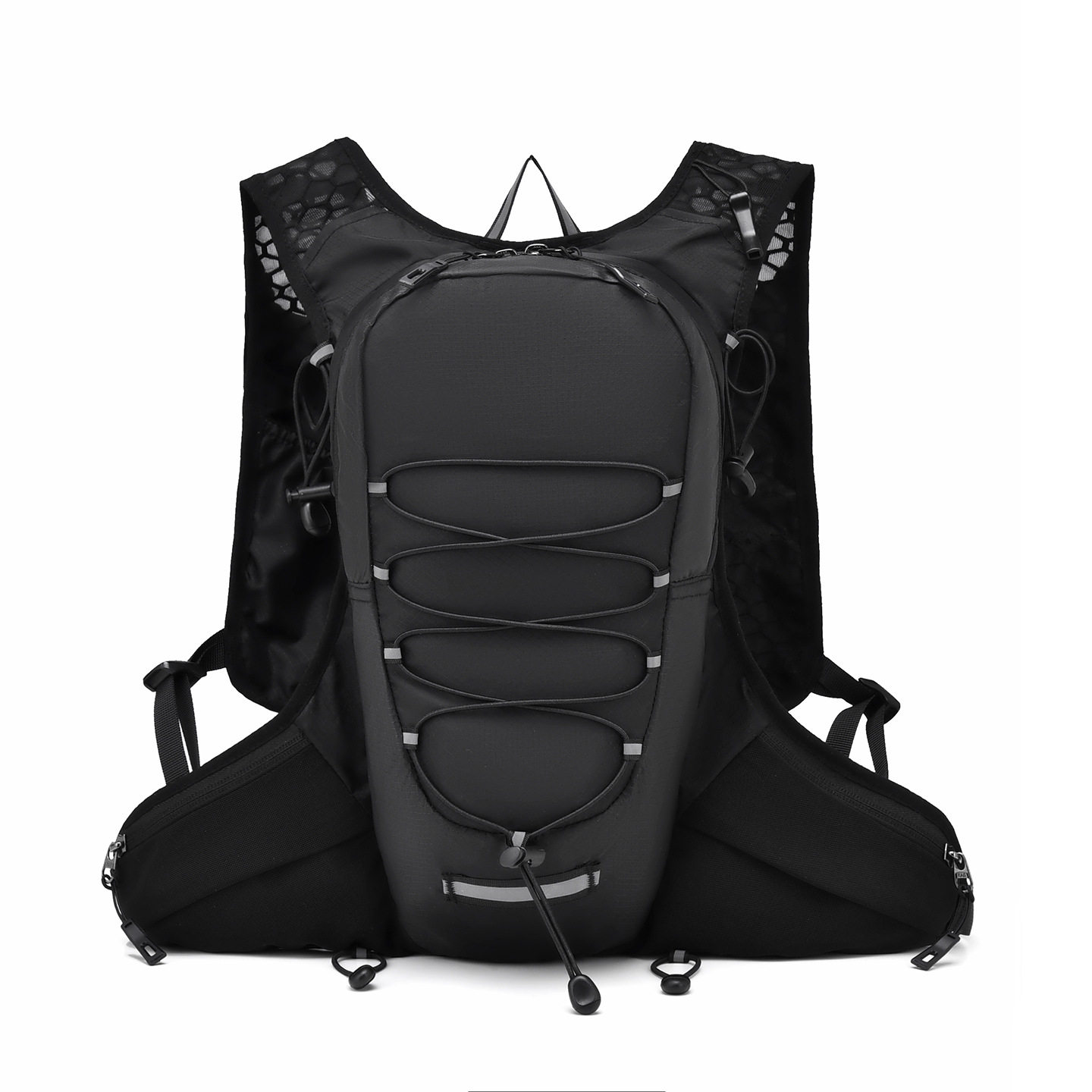 户外运动跑步马拉松轻量化双肩包男女款放登山杖防水小型登山背包