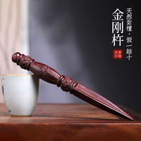 Natural jade sandalwood, green sandalwood, vajra, hand-carved wooden ornaments, handcrafted handles, sandalwood solid wood cultural and artistic collectibles thumbnail 2