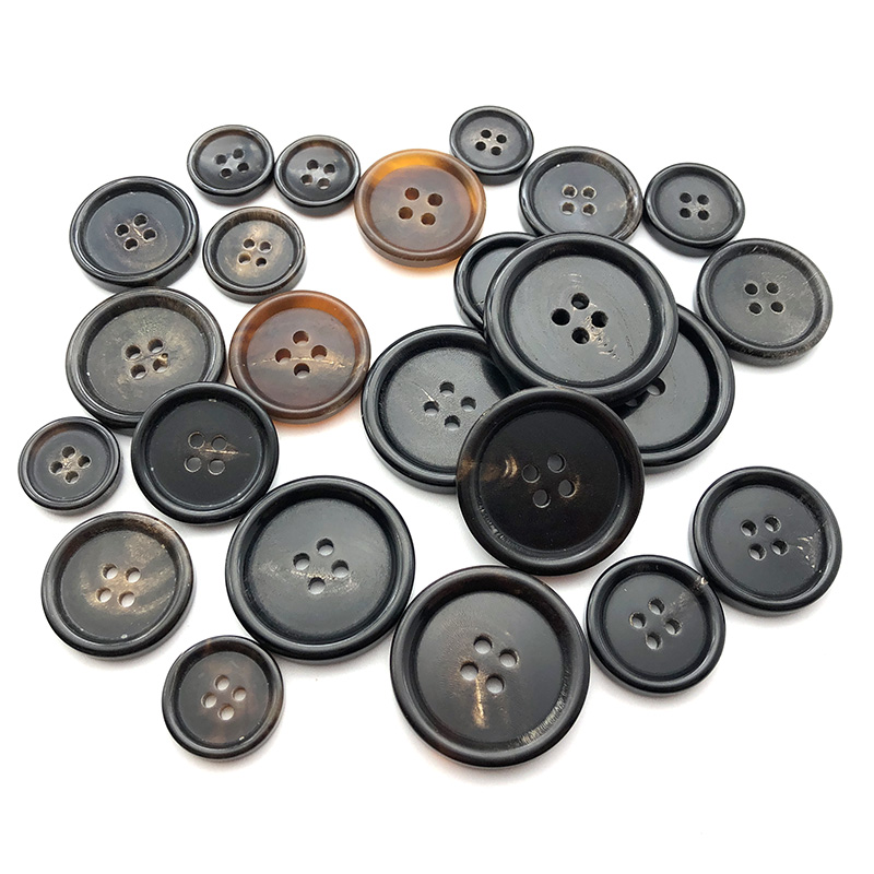 天然进口真牛角扣高档四眼西装