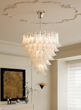 法式Murano客厅吊灯别墅复式楼梯轻奢水晶玻璃灯美式餐厅卧室主灯
