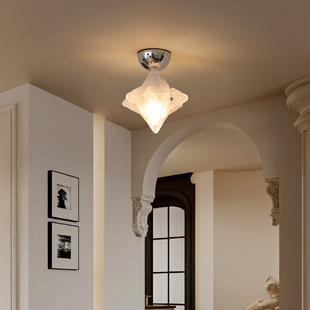 Deco玻璃餐厅玄关岛台卧室床头复古灯新款 星星法式 中古吸顶灯Art