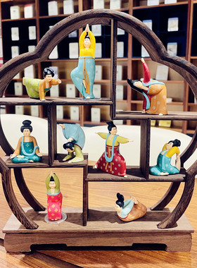 52toys仕女瑜伽盲盒摆件大唐公仔
