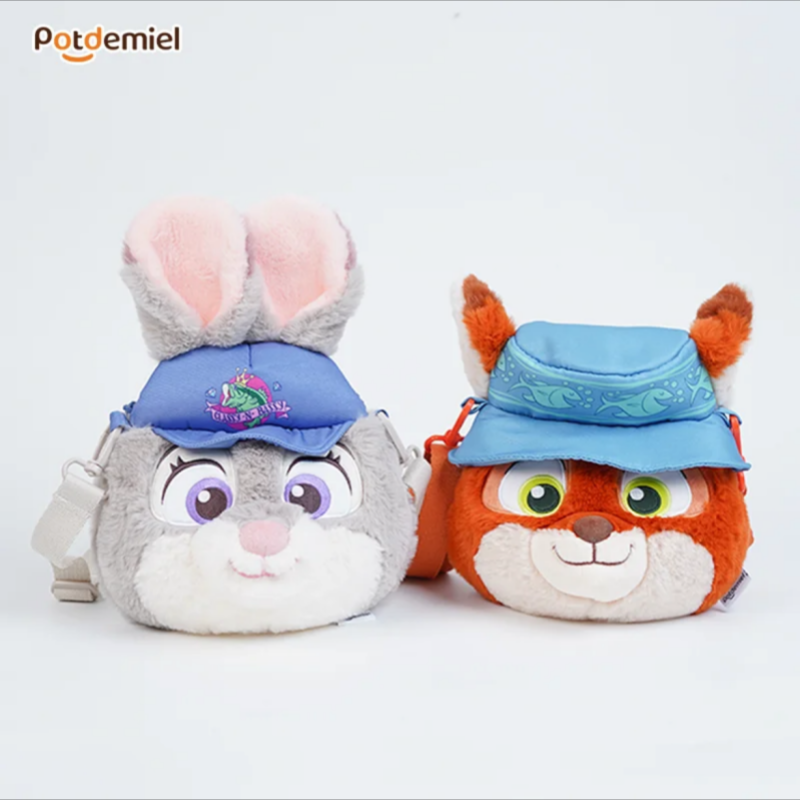 迪士尼正版疯狂动物城2朱迪尼克毛绒背包可爱女生玩偶包包斜挎包