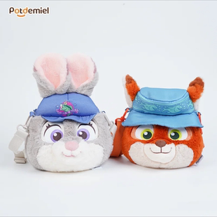 迪士尼正版疯狂动物城2朱迪尼克毛绒背包可爱女生玩偶包包斜挎包