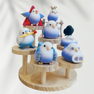 PRO MAX盲盒公仔可爱手办潮玩摆件礼物 文明小鸟芋圆MINI 官方正版