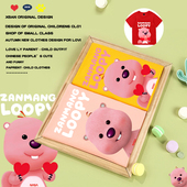 NASA联名小海狸露比loopy女童短袖 t恤2025夏新款 儿童宝宝纯棉童