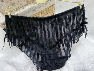 中低腰女士棉裆白色少女三角裤 满20 黑色日系甜美女内裤 福利款 包邮