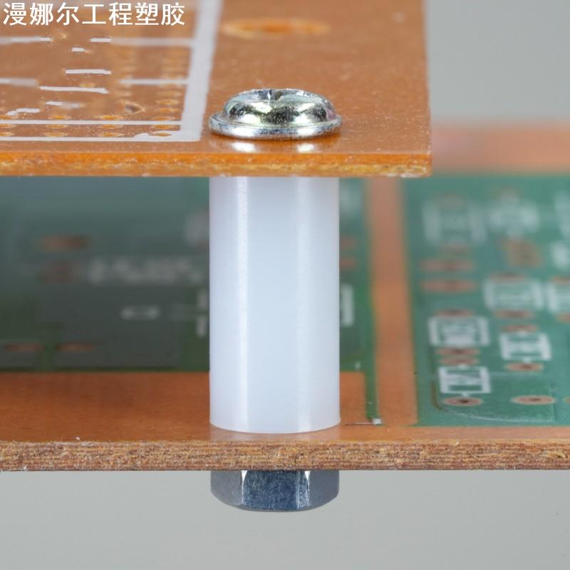 现货尼龙直通柱空心间隔柱 塑料垫高柱 圆隔离柱 绝缘柱5-3.2