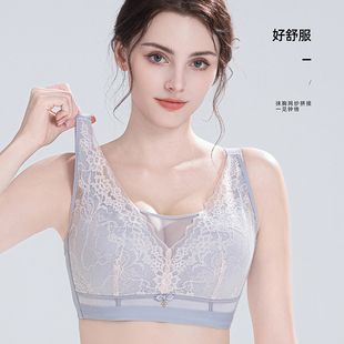 大胸显小如意女子文胸无磁无钢圈薄抹胸收副乳调整型D杯内衣3360
