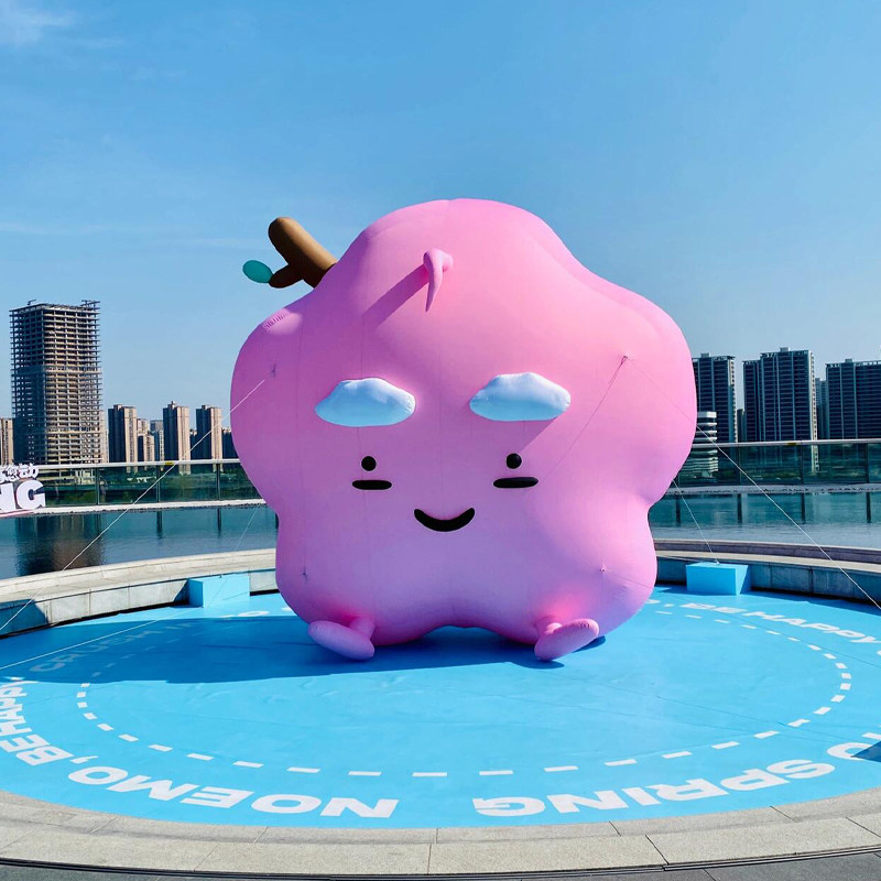 卡通樱花气模定制大型充气发光花朵气球春天悬挂美陈装饰网红气膜