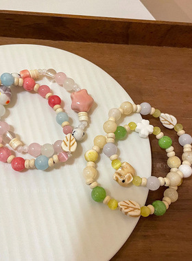 可爱陶瓷串珠子手链女款