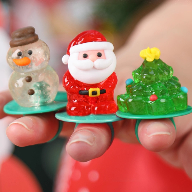 圣诞节糖果3d戒指糖硬糖可爱圣诞老人高颜值可爱指环糖平安夜礼物