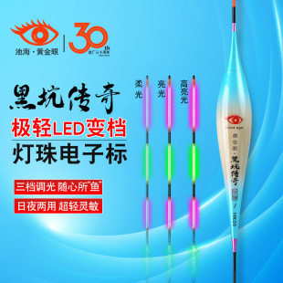 黄金眼官方正品 黑坑传奇芦苇电子漂三挡可调光LED夜光漂黑坑变档