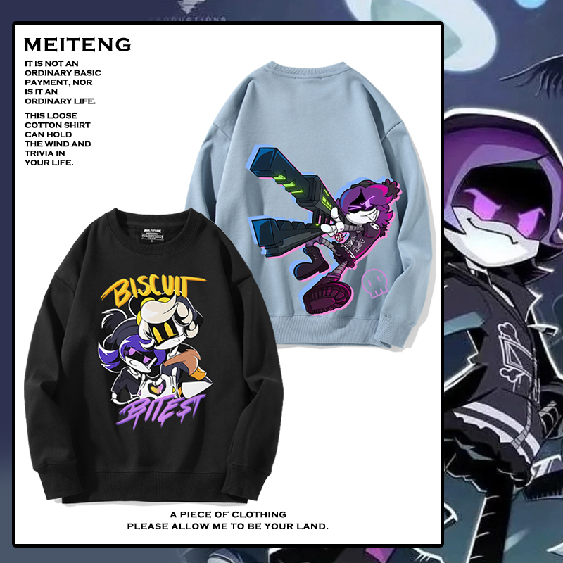 无机杀手Murder Drones周边圆领卫衣男女秋季宽松休闲百搭衣服潮