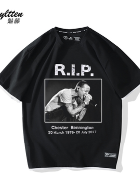 林肯公园短袖T恤男女linkin park欧美音乐摇滚乐队潮纯棉宽松半袖