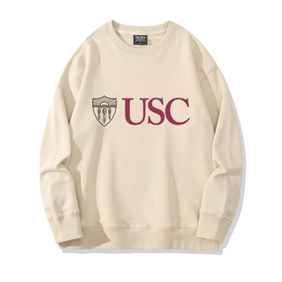 南加州大学USC美式加利福尼亚男女学生学院风圆领卫衣衫篮球衣服