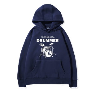 摇滚乐队鼓手架子鼓练鼓服装吉他连帽卫衣演出服BASS键盘主唱衣服