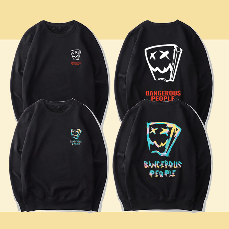 新款薛之谦dsp纸袋人logo印花同款圆领卫衣男女宽松休闲百搭上衣