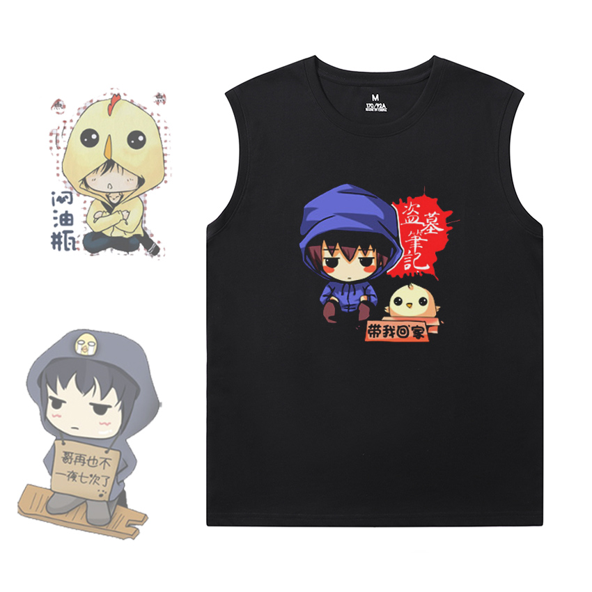 盗墓笔记吴邪闷油瓶张起灵q版印花夏季纯棉短袖休闲t恤坎肩背心潮